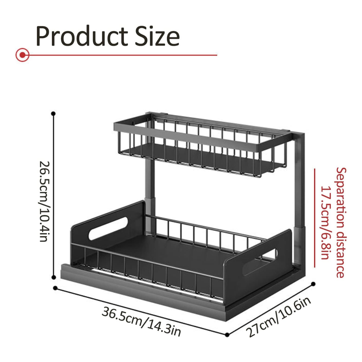 Organizador de Cocina 2 Niveles | Organizador Bajo Fregadero 2 Niveles Extraíble