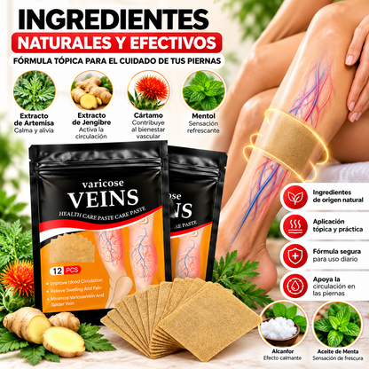 Parches para el cuidado de las piernas, várices y arañitas vasculares x 12 unidades | Aplicación Tópica Práctica