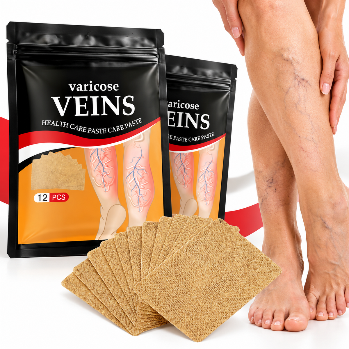 Parches para el cuidado de las piernas, várices y arañitas vasculares x 12 unidades | Aplicación Tópica Práctica