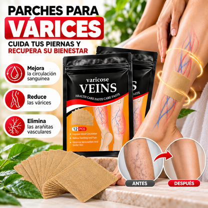 Parches para el cuidado de las piernas, várices y arañitas vasculares x 12 unidades | Aplicación Tópica Práctica