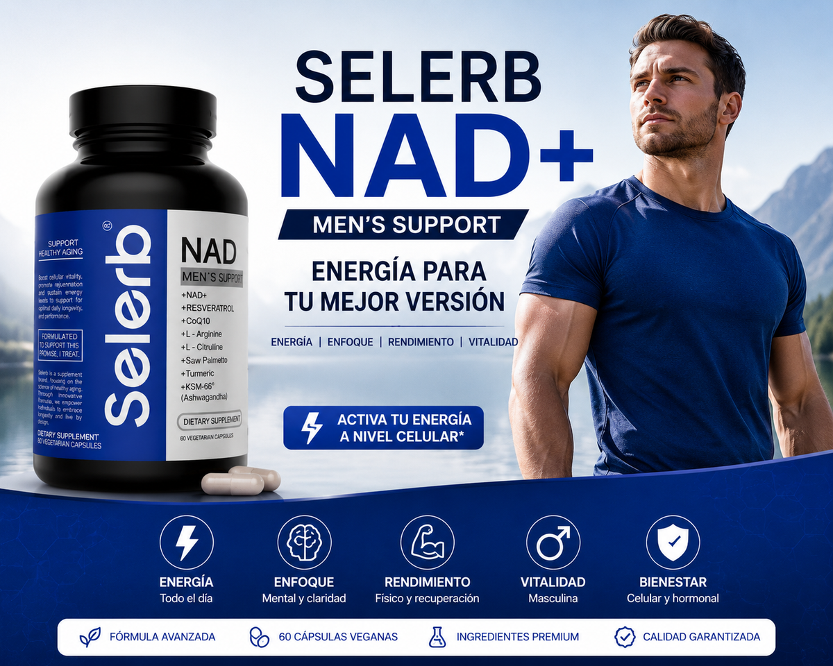 SELERB NAD+ MEN'S SUPPORT | Fórmula avanzada para energía y vitalidad masculina