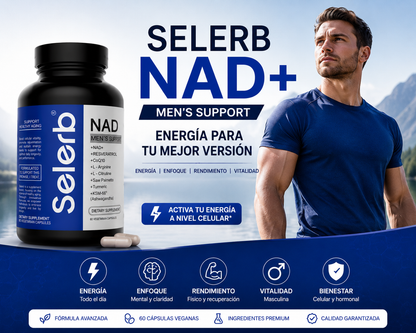 SELERB NAD+ MEN'S SUPPORT | Fórmula avanzada para energía y vitalidad masculina